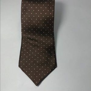 Paco Rabbane brown pink polka dot tie